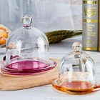 Dish with glass dome /lemon set / cake plate with cover