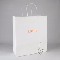 sale eco friendly concise white kraft paper shopping bag for