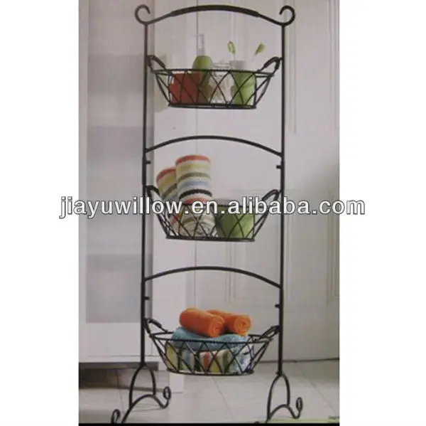 modern 3 tier metal baskets for bath room