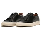 Private Label Fashion Designer Black Genuine Leather Men Casual Sneaker Shoes