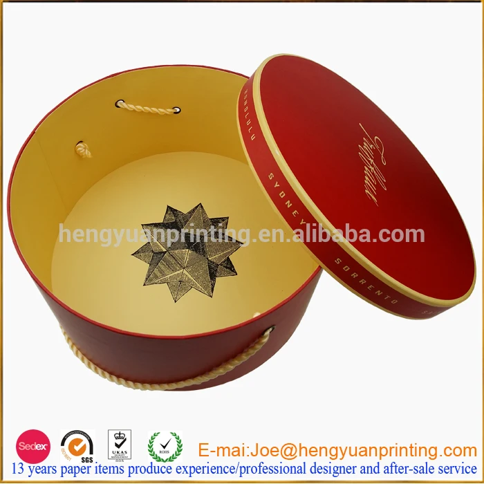 Fancy Cardboard Round Hat Box Wholesale Round Box For Hat Shipping Box With Handle Buy Round