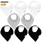Wholesale Oem Private Label Personalized Sublimation Print White Blank Plain Soft Infant Baby Triangle Bandana Bibs