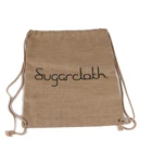 Unlaminated Natural Jute Burlap Large Drawstring Bag -Holiday Gift Bags