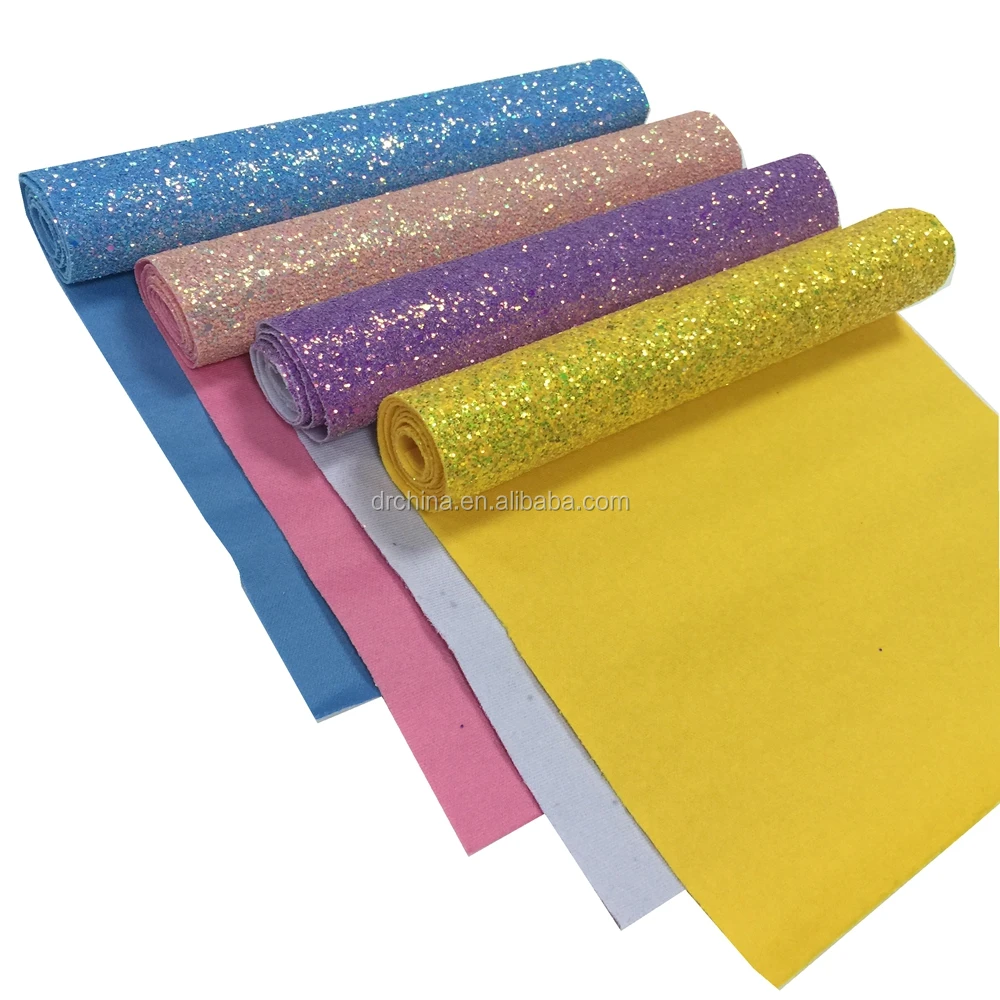 wholesale grade 3 chunky glitter fabric glitter synthetic leather