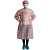 Hospital use PP non woven fabric knitted cuff long sleeves comfortable biodegradable isolation sterile nurse pink surgical gown