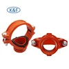 fire protection fittings mechanical tee grooved outlet ductile cast iron pipe fitting red tee pipe fitting