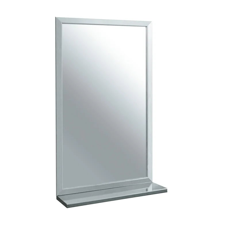 Зеркало для ванной комнаты из нержавеющей стали с полкой в рамке декоративное зеркало для ванной комнаты для продажи