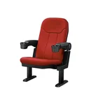 Red fabric tip-up plastic theater chair