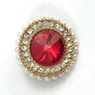 Best selling Red rhinestone diamond button BK-BUT391