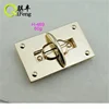 wholesale concise style silver square shape metal turn bag lock fittings for leather bag f-089