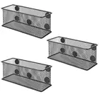 Magnet Pen Organizer of 3 Black Desktop Table Metal Wire Mesh magnetic magnet pencil pen holder