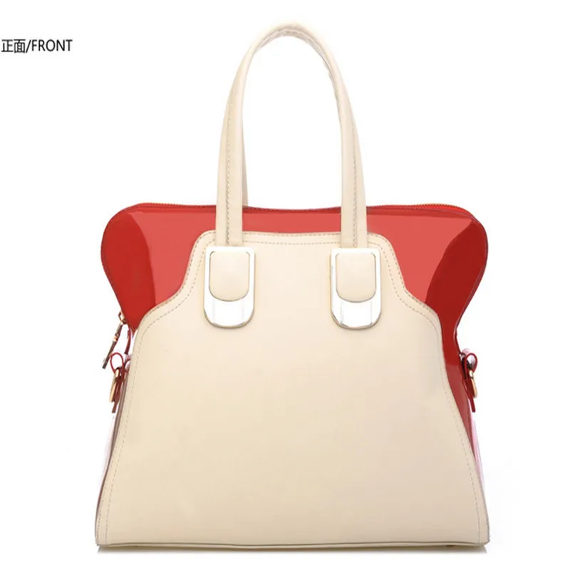3 Colors Korean PU Handbag 2015 Womens Large Handbags Shoulder Bags Designer Solid Handbag PU Hit Color Handbags Messenger Bag