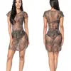 Forest wholesale OEM Party sexy Club Dress Clothing Ladies Mesh See Through bandage Dress for Girl Summer