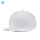 Pure White South and North Korea Style 6 Panel Flat Brim Snapback Blank Caps for Entertainment