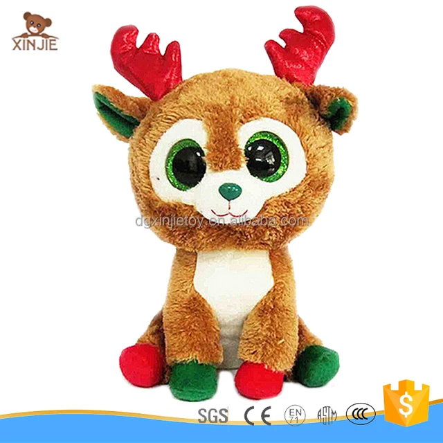plush christmas reindeer toy big eyes stuffed christmas elk toy