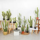 Factory wholesale artificial cactus bonsai tropical desert plant bonsai cheap man-made flesh with pot