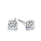 Classic cheap 925 Sterling Silver cubic zircon claw set earring stud