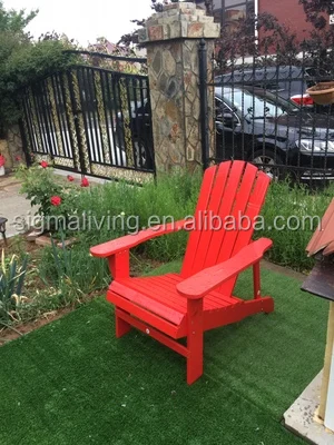 High quality American style outdoor colorful folding wooden adirondack chair