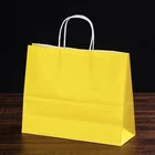 Custom recycled luxury craft gift carry shopping Orange paper Kraft bag