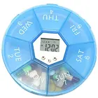 7 Days Digital Pill Organizer LED Light Pill Box Alarm Reminder Tablet Cases