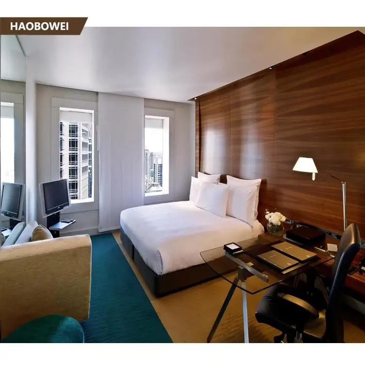 High quality 5 stars jw marriott high gloss full set twin size hotel bedroom furniture