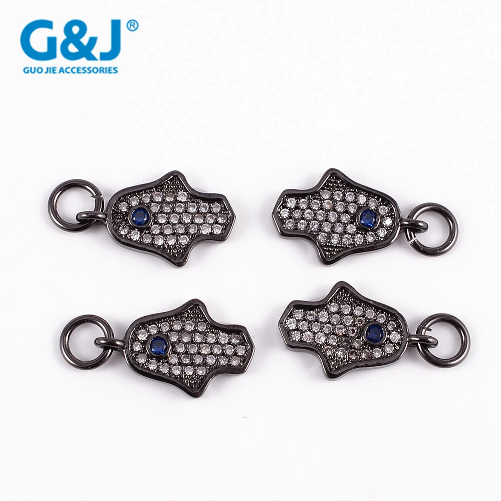 GuoJie brand wholesale factory AAA zircon hand shape flame pendants charm pendant