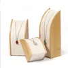 Modern Bamboo Wood Jewelry Display Necklace Elevated Counter Jewelry Display Props