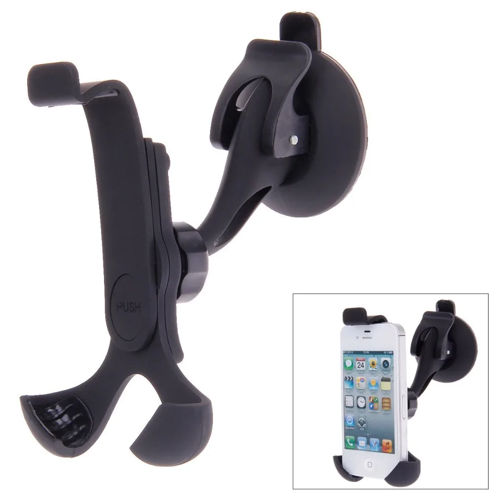 Hot sale universal Rotation Flexible Holder Suction Cup Black Adjustable Height for 10.8-13.5cm Cellphone free shipping P10
