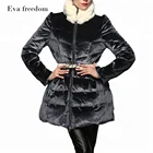 2018 fashion new style true fur collar women fur coat winter fashion golden fleece down jacket