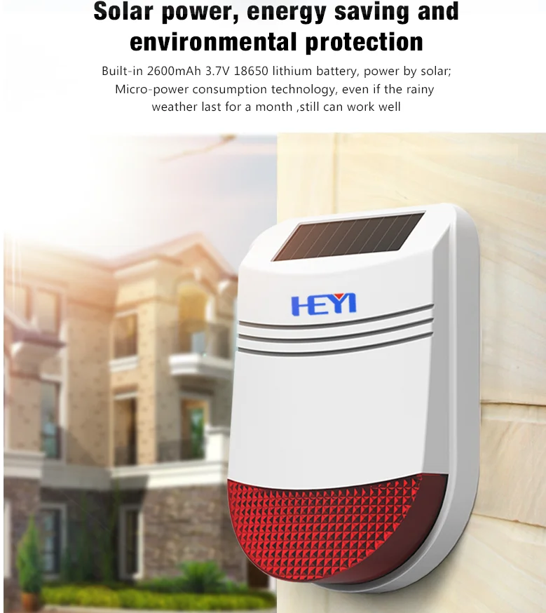 new Smart solar powered waterproof Home villas large house long distance alert Alarm System siren - ANKUX.COM