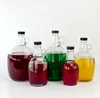 500ml 1L 2L 3L One Gallon Clear Wine Growler Jugs Glass Bottles with Plastic Screw Caps