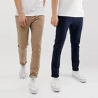 OEM hot sale casual button fly skinny fit mens cotton navy khaki chinos pants