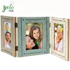 Distressed Wood Decorative Shelf Rustic Displays Three Picture Frame For Tabletop