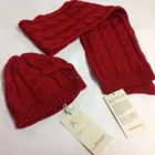 custom ladies green cable knitted hat glove and scarf set