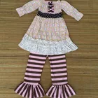 2015 Wholesale girls fancy clothes little girls boutique remake clothing sets New Kids Maxi Dress 100%Knit