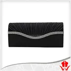 satin fabric with crystal evening purse party clutch bag