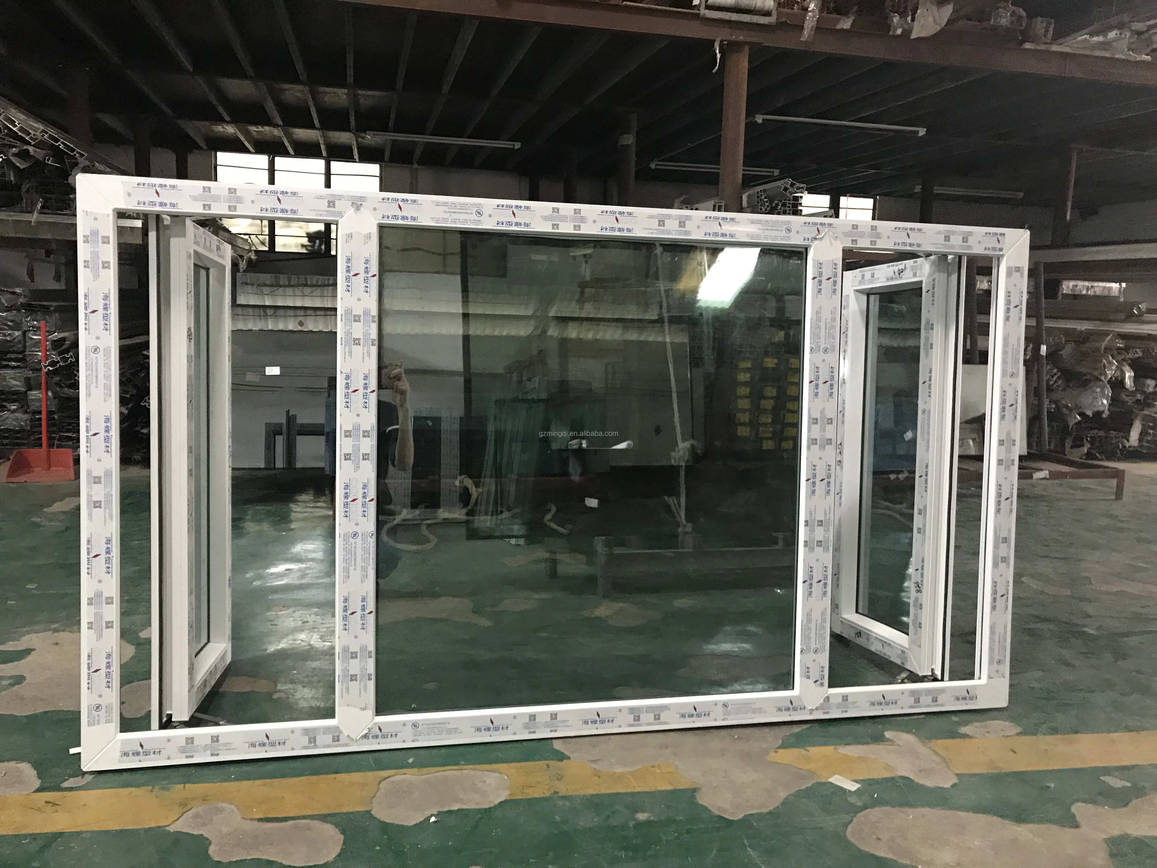China factory tempered double glass window and doors pvc upvc casement windows in guangzhou