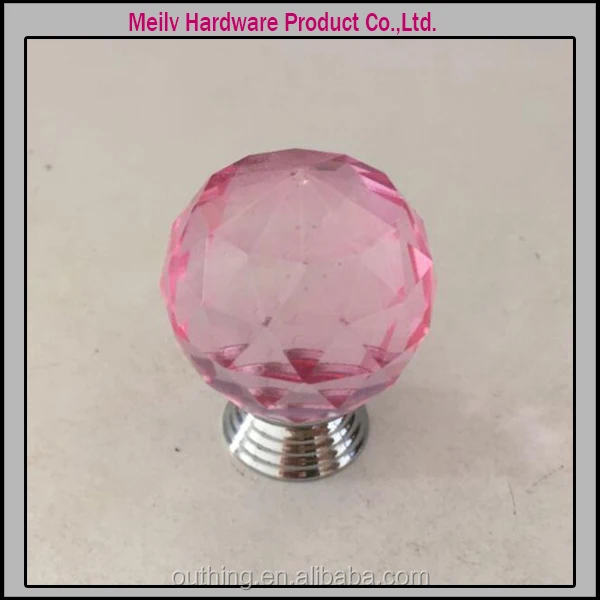 crystal pink knob