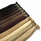 Most Popular Factory Price Buy Wholesale U V Fan Y I tip keratin human hair grey fusion bond hair extensions