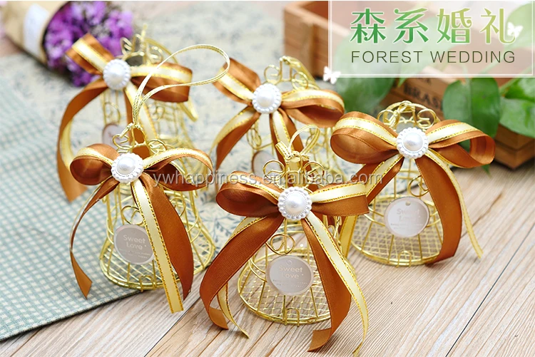 bell shaped candy boxes metal wedding accessories favor gift