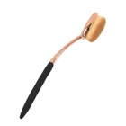 Hot sale high quality foundation rose gold add black makeupbrush oval head tooth makeup brush