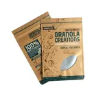 Candy Sample Pouch Designer Ziplock Kraft Paper Three Side Sealed Flat Reclosable Bag For Candy Chewing Gum Coffee
