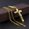 Gold Plated Cross Jesus Jewelry Necklace Pendant Stainless Steel