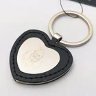Free Design maker Wholesale Custom black red leather metal Evil Eye heart shape Keychain