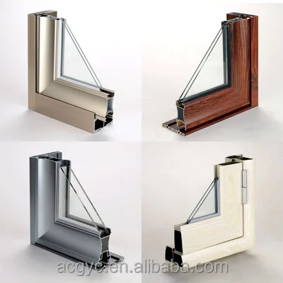High quality wooden color German brand hardware Aluminum casement window & door double glazed