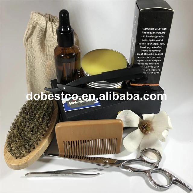 label beard brush men shaving gift set beard oil grooming kit