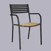 Outdoor garden metal furniture teak wood dining table and chair