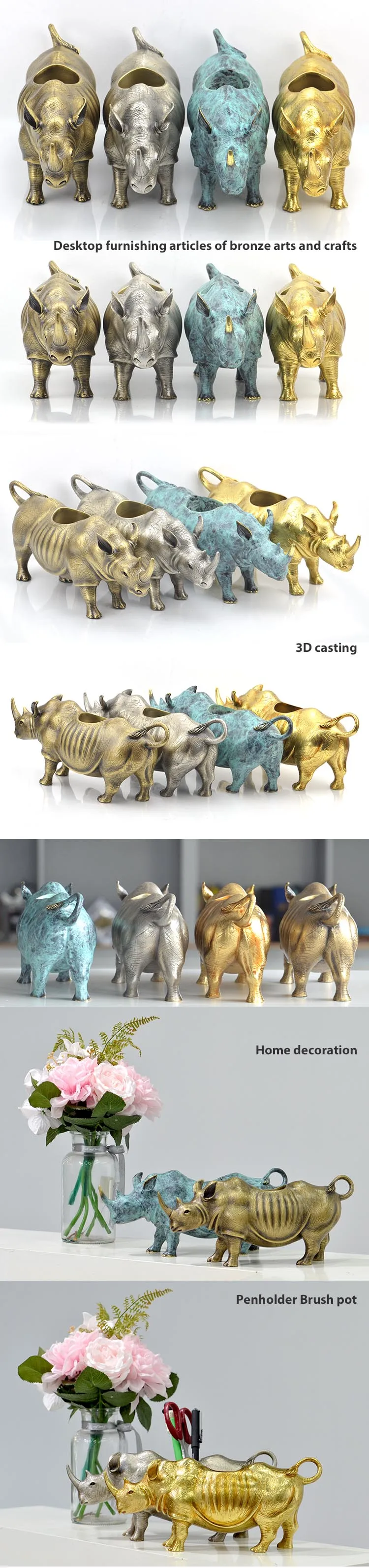 Wholesale Arts And Crafts Gift Decorative Item Supplies Custom Carving Home Decoration Metal Animal Arts Craft