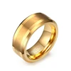 Classic Simple Design Fashion Best Sale High Quality Tungsten Ring Brushed Engagement Wedding Band Ring Matte Gold Ring Men