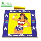 Factory price zinc alloy colorful soft enamel malaysia city 3k 5k running finisher virtual race wonder mother women's medals